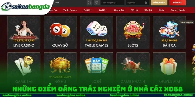 Những điểm đáng trải nghiệm ở nhà cái XO88