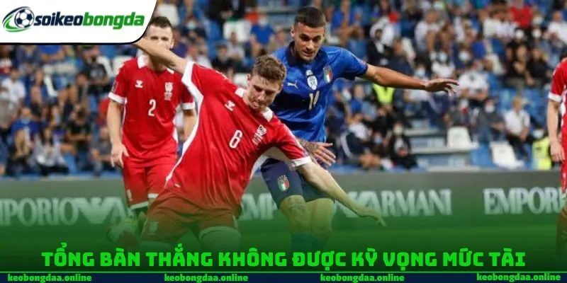 Tổng bàn thắng không được kỳ vọng mức Tài